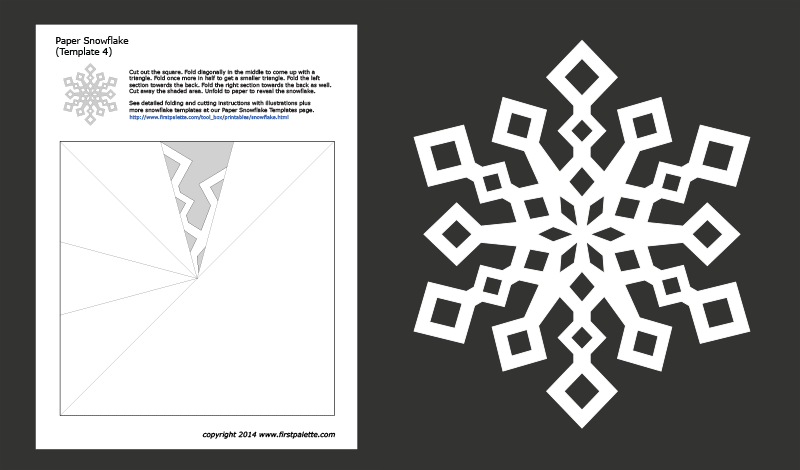Printable Paper Snowflake - Template 4