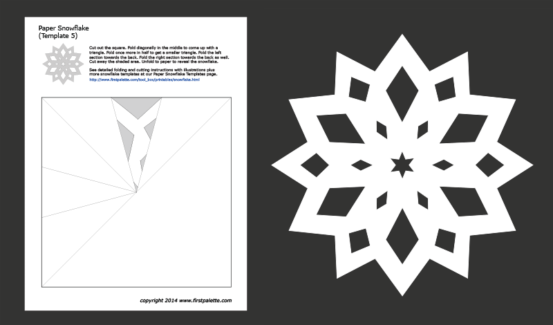 Printable Paper Snowflake - Template 5