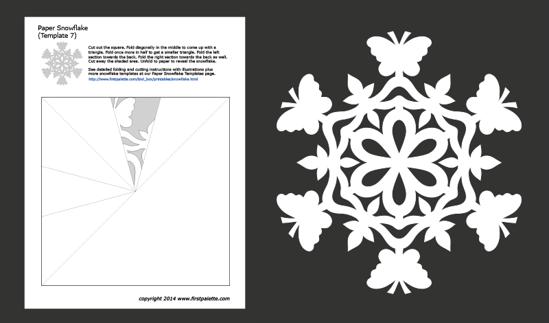 Printable Paper Snowflake - Template 7