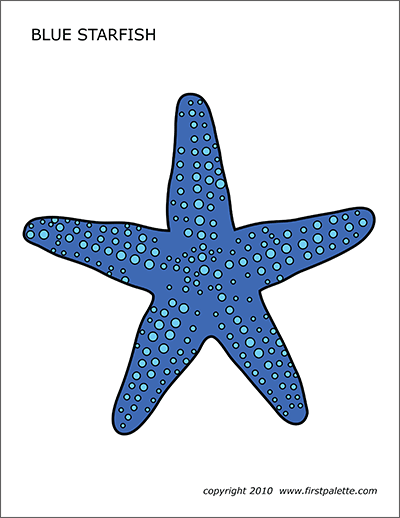 Printable Blue Starfish