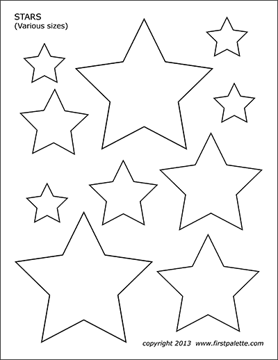 Printable Various-sized Stars