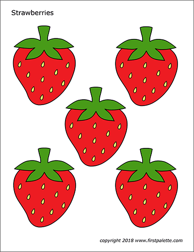 Printable Colored Strawberries