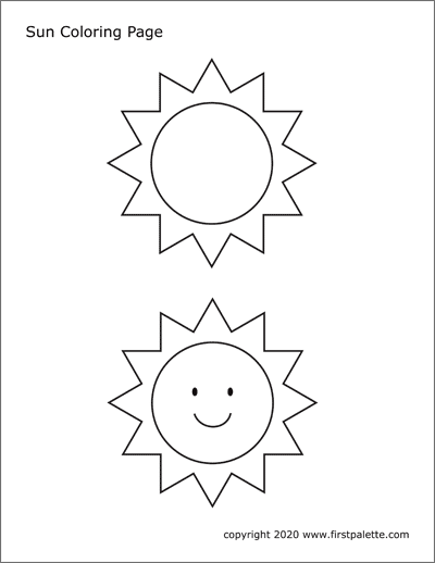 Printable Small Sun Coloring Page