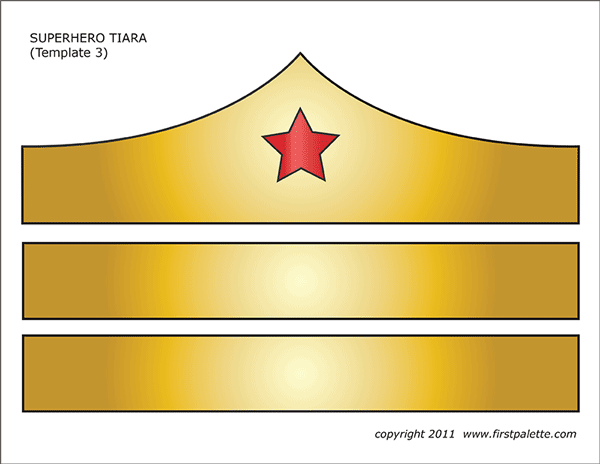Printable Superhero Tiara - Colored Template