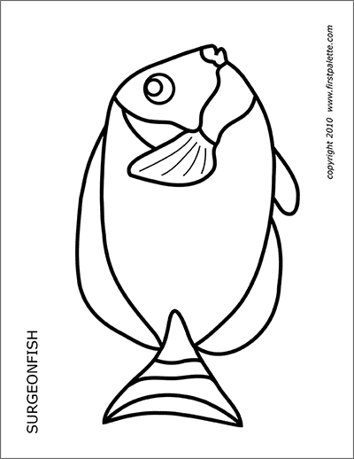 Printable Powder Blue Surgeonfish Coloring Page