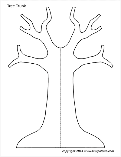 Printable tree trunk with flat base template