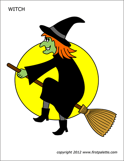 Printable Large Colored Witch