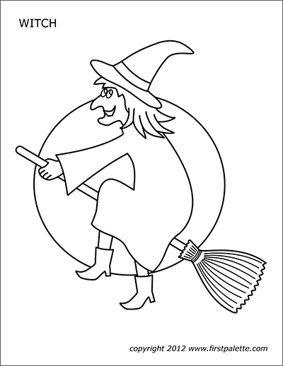 Printable Large Witch Coloring Page