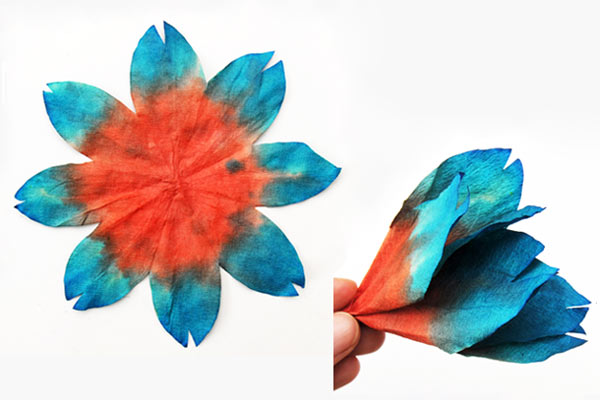 MORE IDEAS - Make three-dimensional flowers (Step 1).