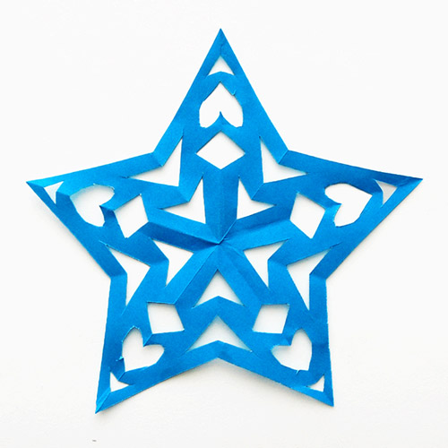 MORE IDEAS - Make a paper cut star (Step 2).