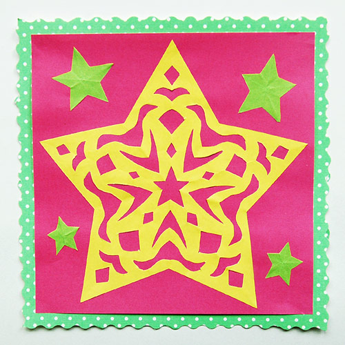 MORE IDEAS - Make a paper cut star (Step 3).