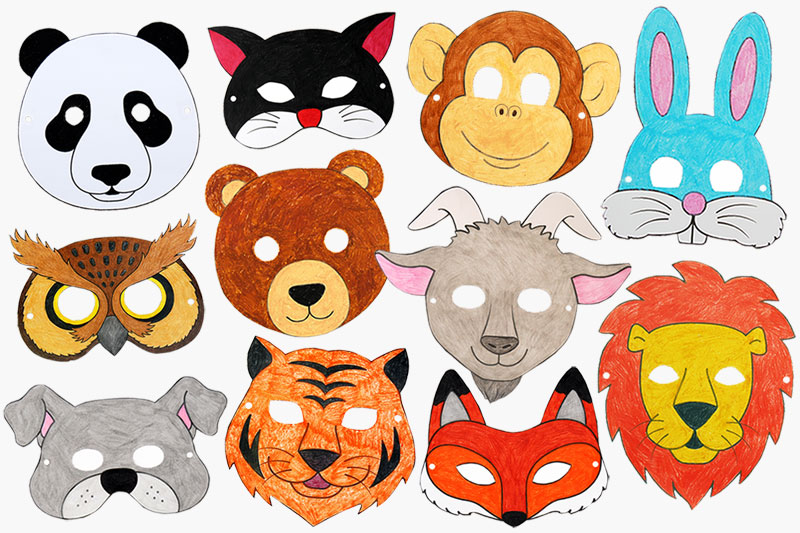 Wild Cat Paper Mask Printable Animal Coloring Craft Activity Costume Safari