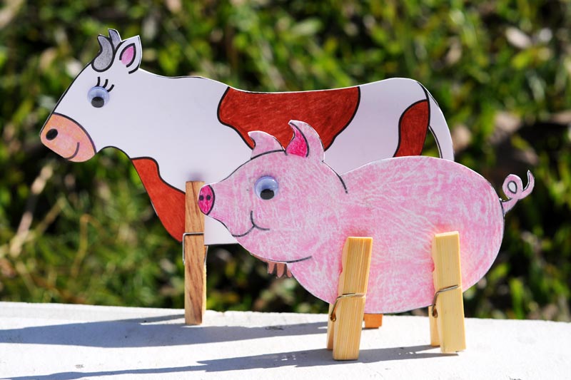 Clothespin Farm Animals | Kids' Crafts | Fun Craft Ideas | FirstPalette.com