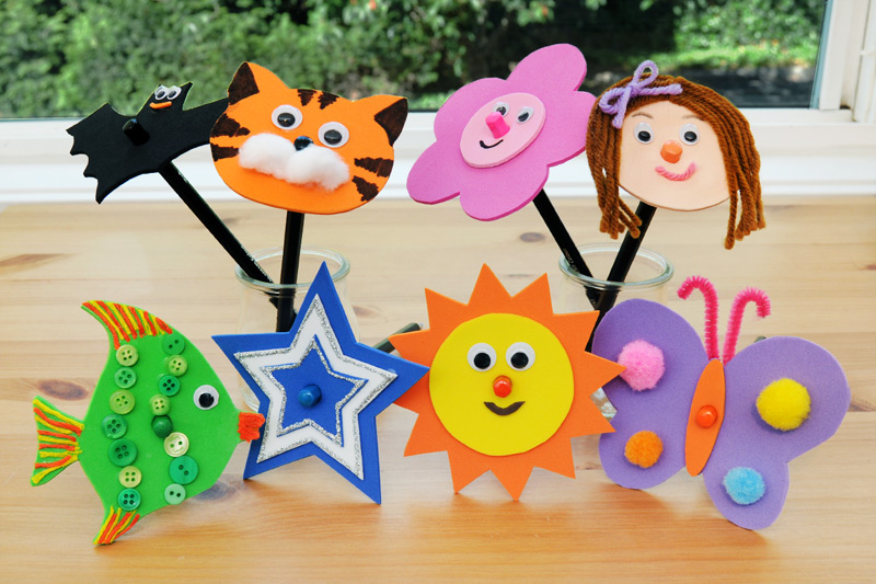 Craft Foam Pencil Toppers, Kids' Crafts, Fun Craft Ideas
