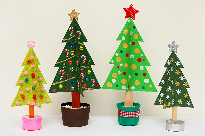 Craft Stick Christmas Tree Kids' Crafts Fun Craft Ideas