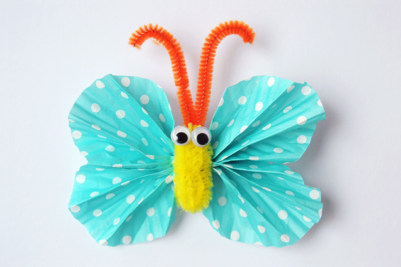 Cupcake Liner Butterflies, Kids' Crafts, Fun Craft Ideas