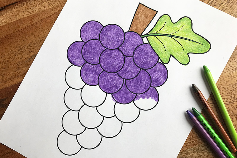 Grapes | Free Printable Templates & Coloring Pages | FirstPalette.com