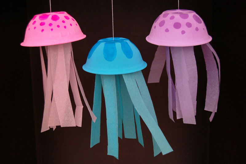 Paper Bowl Jellyfish Kids Crafts Fun Craft Ideas
