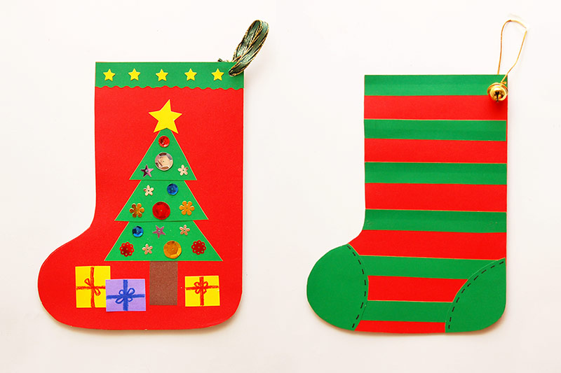 Paper Christmas Stocking Kids Crafts Fun Craft Ideas 