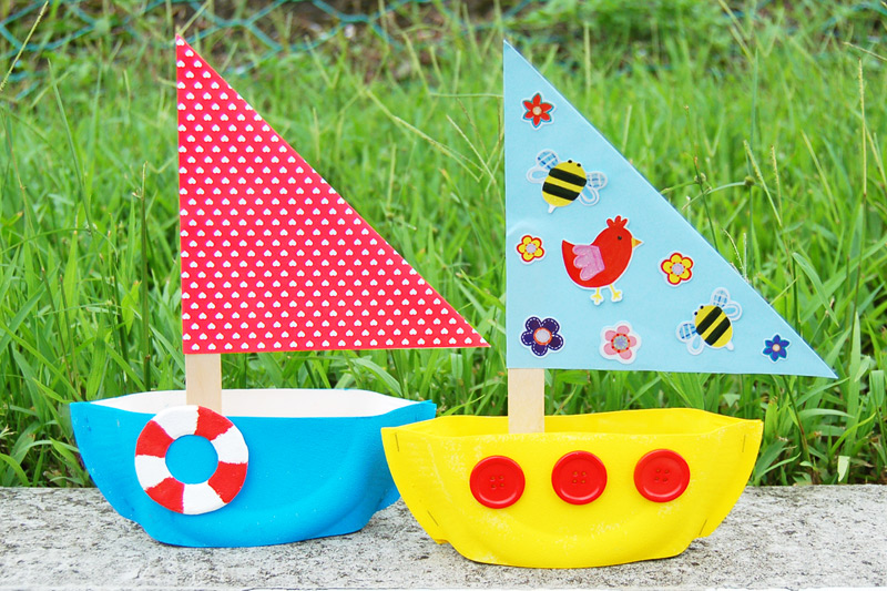 Paper Plate Sailboat, Kids' Crafts, Fun Craft Ideas