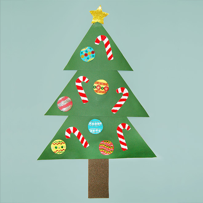 Easy Christmas Tree Craft Using Styrofoam Trees and Push Pins