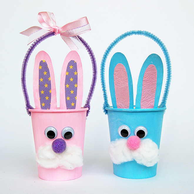 Paper Cup Bunny Basket, Kids' Crafts, Fun Craft Ideas