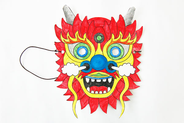 blue chinese dragon mask