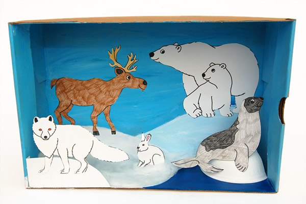 animal habitat 3rd grade arctic wolf diorama