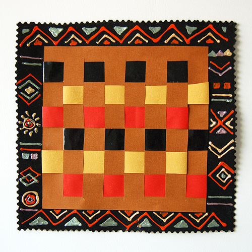 Paper Weaving inspired by Kente Cloth designs 
