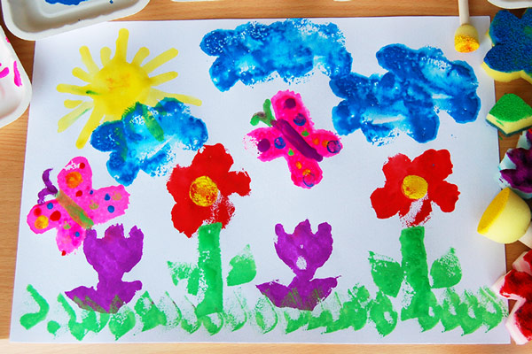 Sponge Painting, Kids' Crafts, Fun Craft Ideas