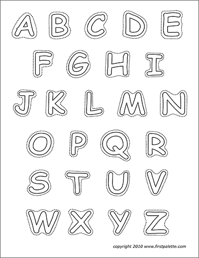 Alphabet Interlaced with Objects Free Printable Templates Coloring