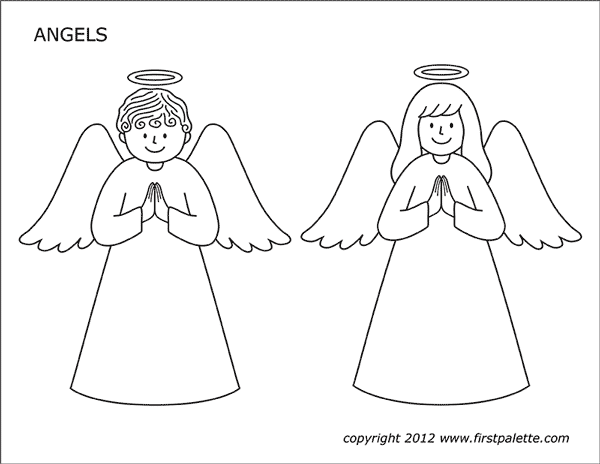 christmas angel tree topper coloring page