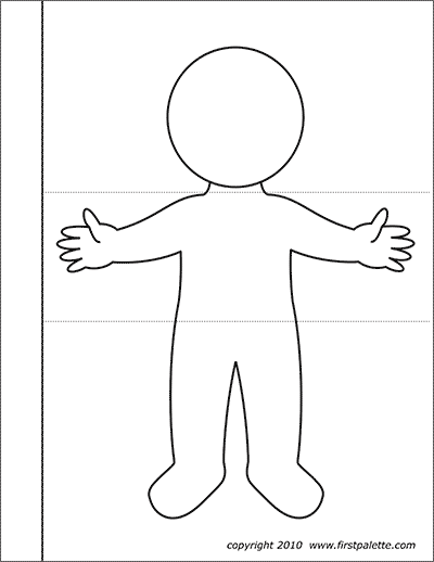 Person Template Cut People Outline Body Printable Blank Coloring Paper