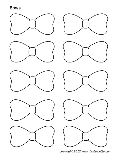 Bows | Free Printable Templates & Coloring Pages | FirstPalette.com