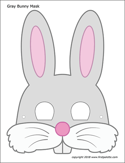 bunny masks  free printable templates  coloring pages