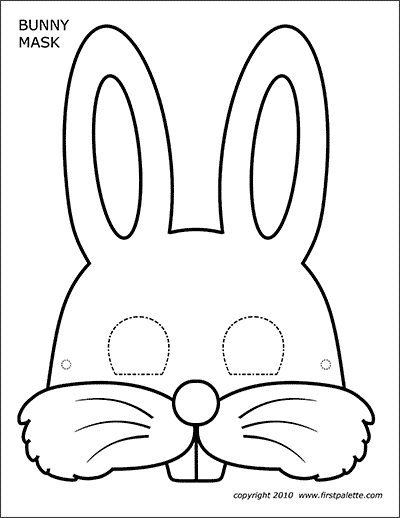 Bunny Masks | Free Printable Templates & Coloring Pages | FirstPalette.com