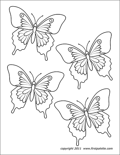 butterflies  free printable templates  coloring pages