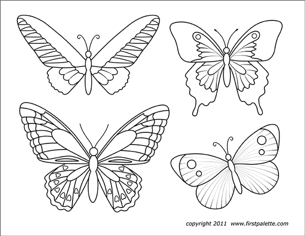 butterflies free printable templates coloring pages firstpalettecom