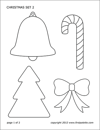 Bell #7 Pattern Print  Christmas ornament template, Felt