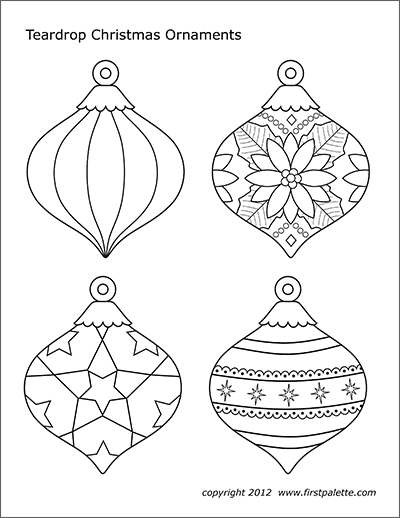 christmas tree ornaments  free printable templates