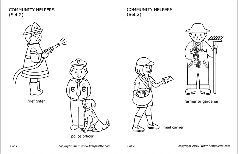 Community Helpers Teacher Coloring Pages