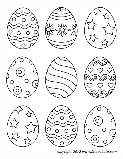 Easter Eggs, Free Printable Templates & Coloring Pages