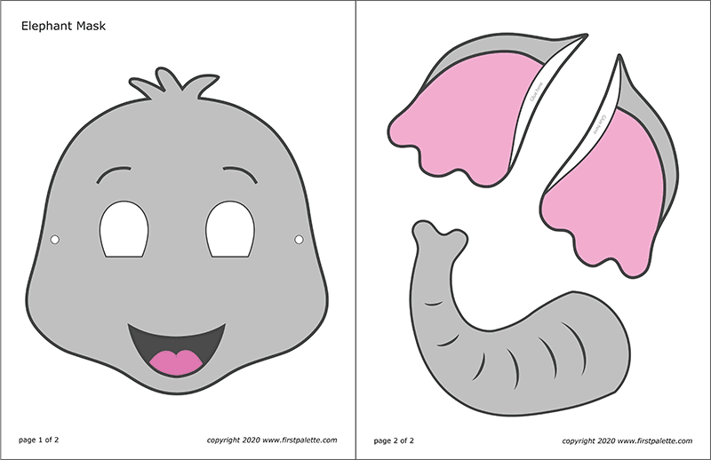 Printable Elephant Mask, Kids' Crafts