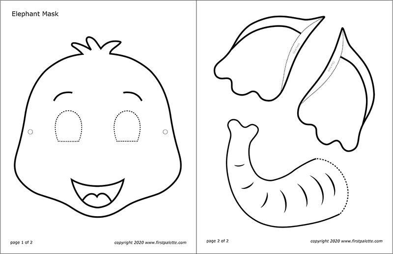 Elephant Face Template Printable