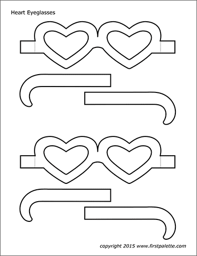 heart eyeglasses templates free printable templates coloring pages firstpalette com