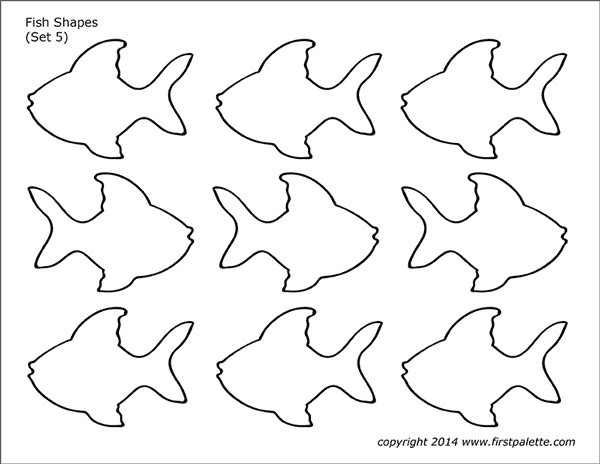 Fish Shapes | Free Printable Templates & Coloring Pages | FirstPalette.com