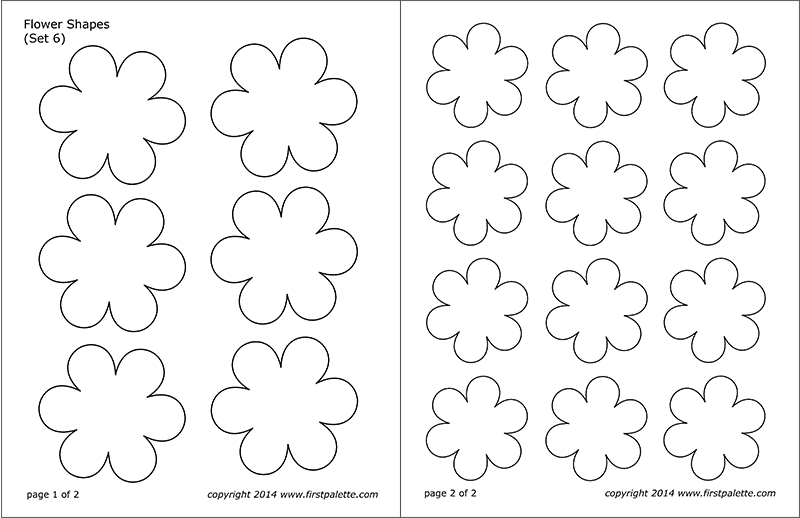 pin on paper flowers - free printable small flower template gift free ...