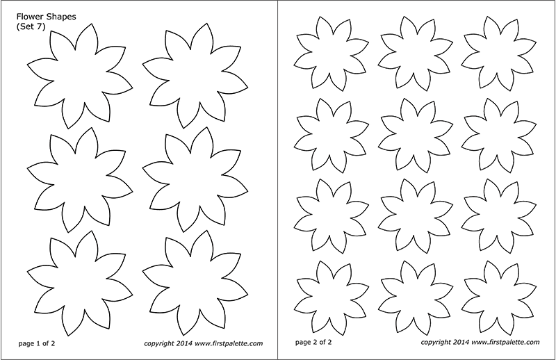 flower shapes free printable templates coloring pages