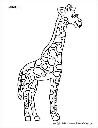 giraffe black and white outline