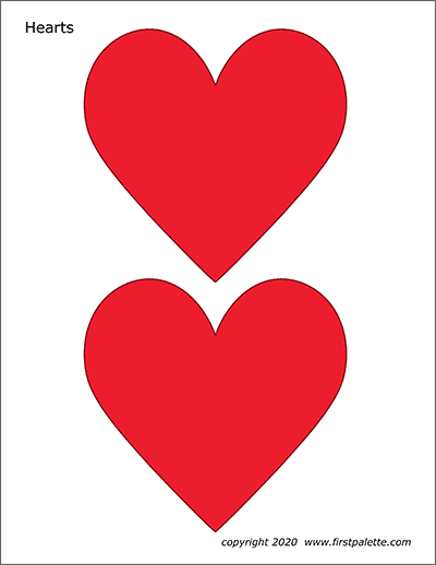Free Printable Heart Template (6 sizes of Heart Outlines Small, Medium &  Large)